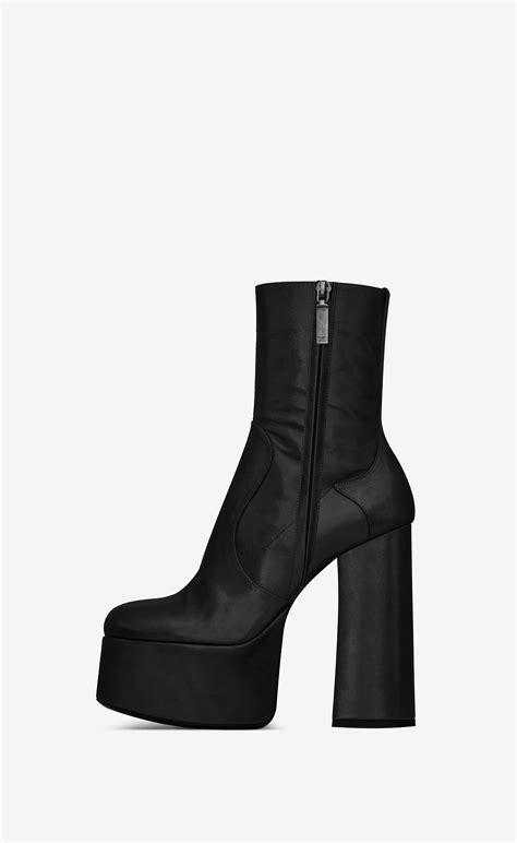 black ysl platform bootie|ysl high boots.